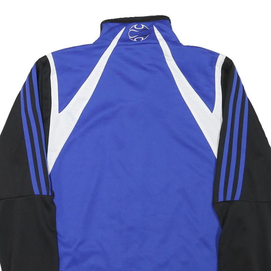 ADIDAS Womens Blue & Black Zip Jacket XL Polyester Blend Sportswear