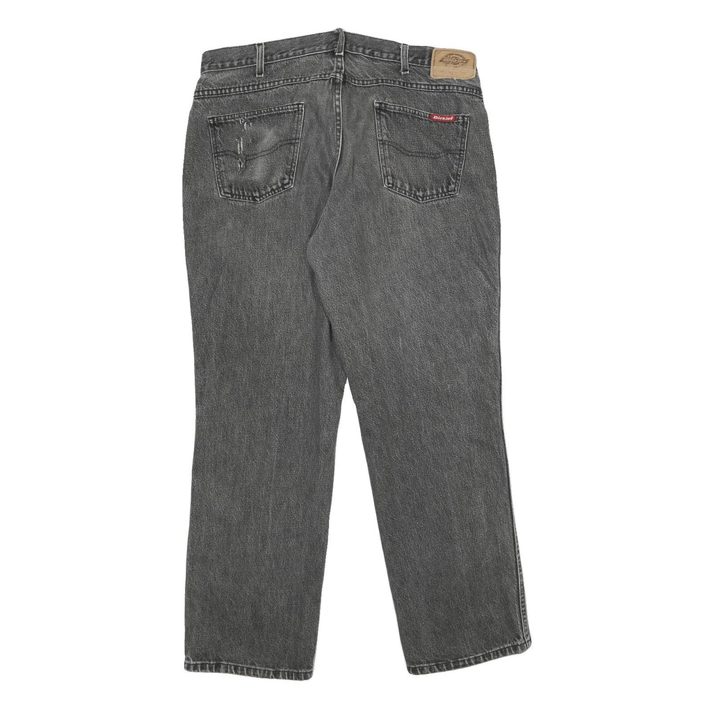 DICKIES Womens Jeans Grey Relaxed Straight Denim Medium W38 L30 Classic Workwear