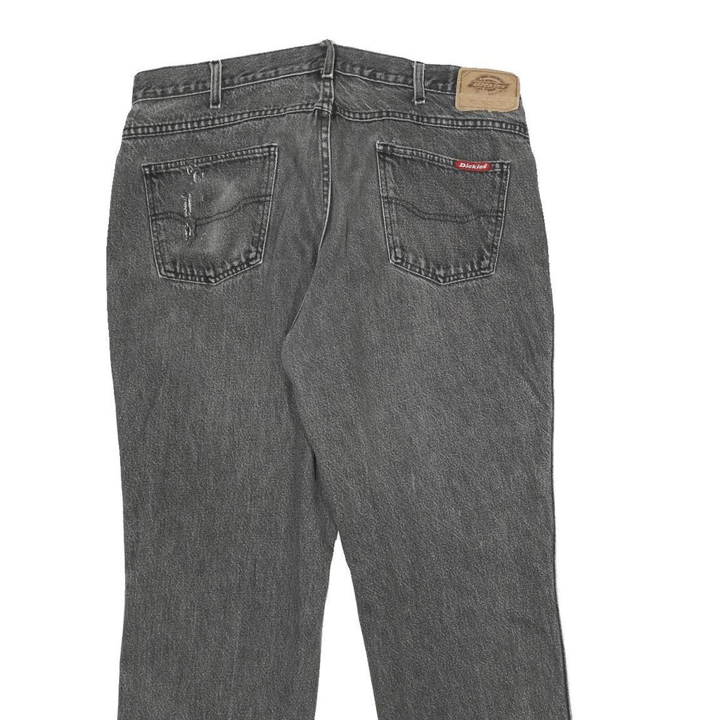 DICKIES Womens Jeans Grey Relaxed Straight Denim Medium W38 L30 Classic Workwear
