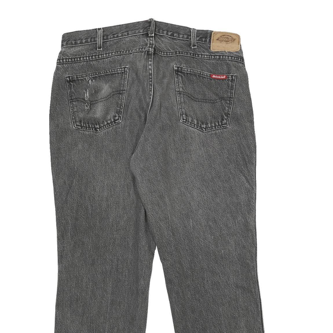 DICKIES Womens Jeans Grey Relaxed Straight Denim Medium W38 L30 Classic Workwear