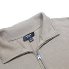 REISS Mens Beige Plain Wool Pullover 1/4 Zip Jumper S Winter Casual Knitwear