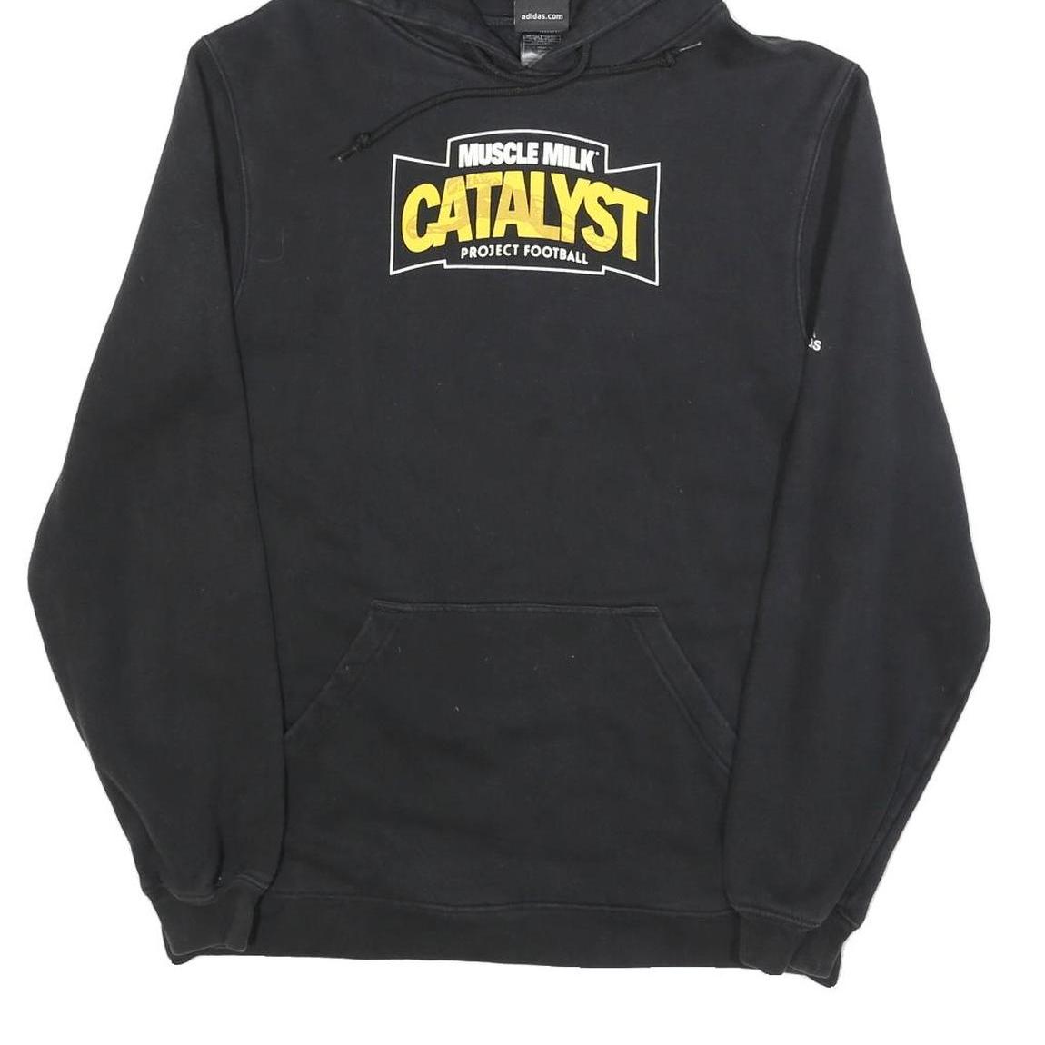 ADIDAS Mens Black Muscle Milk Catalyst Pullover Hoodie M Sports Sweatshirt