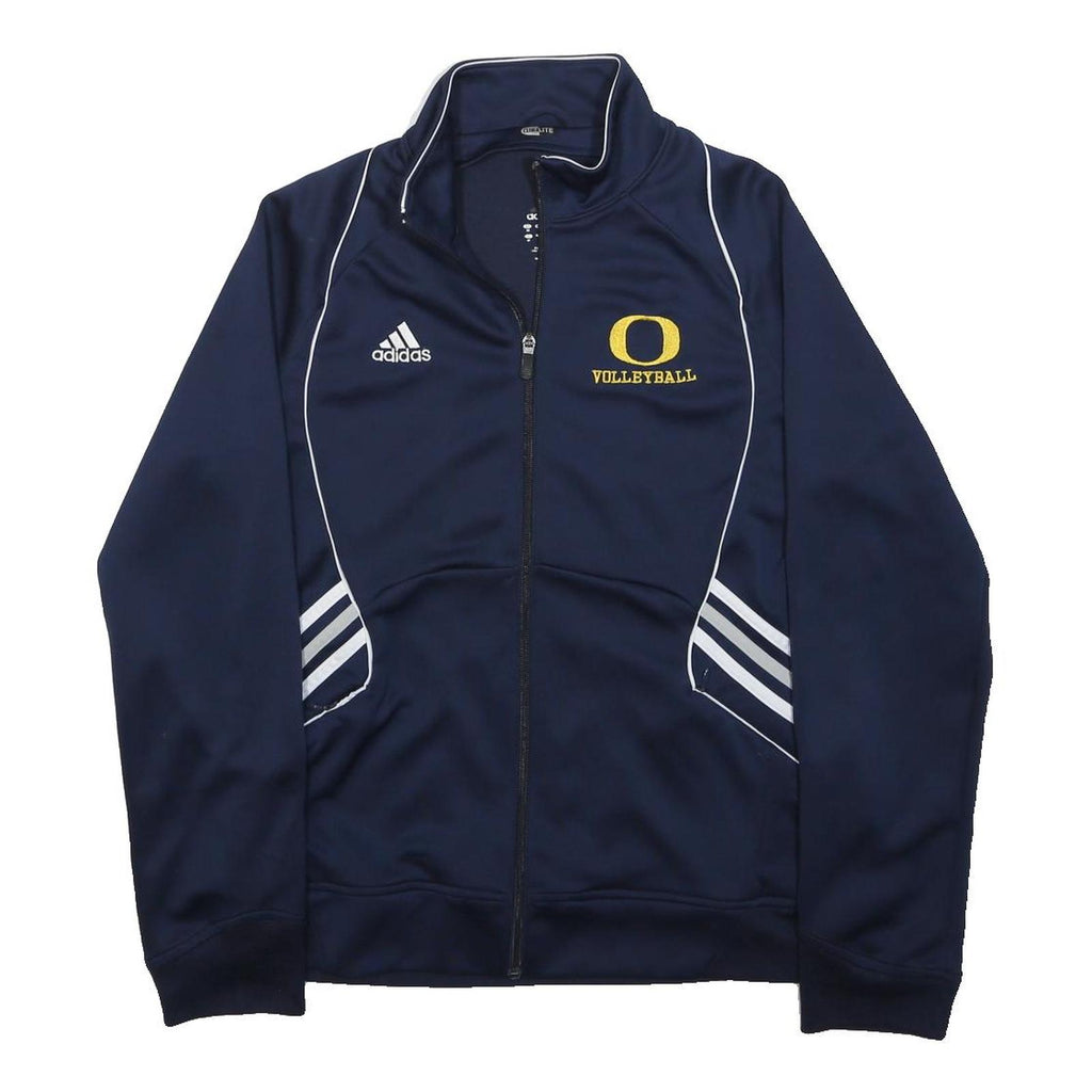 ADIDAS Womens Navy Blue Volleyball Track Jacket L Cotton Blend Zip Sportswear