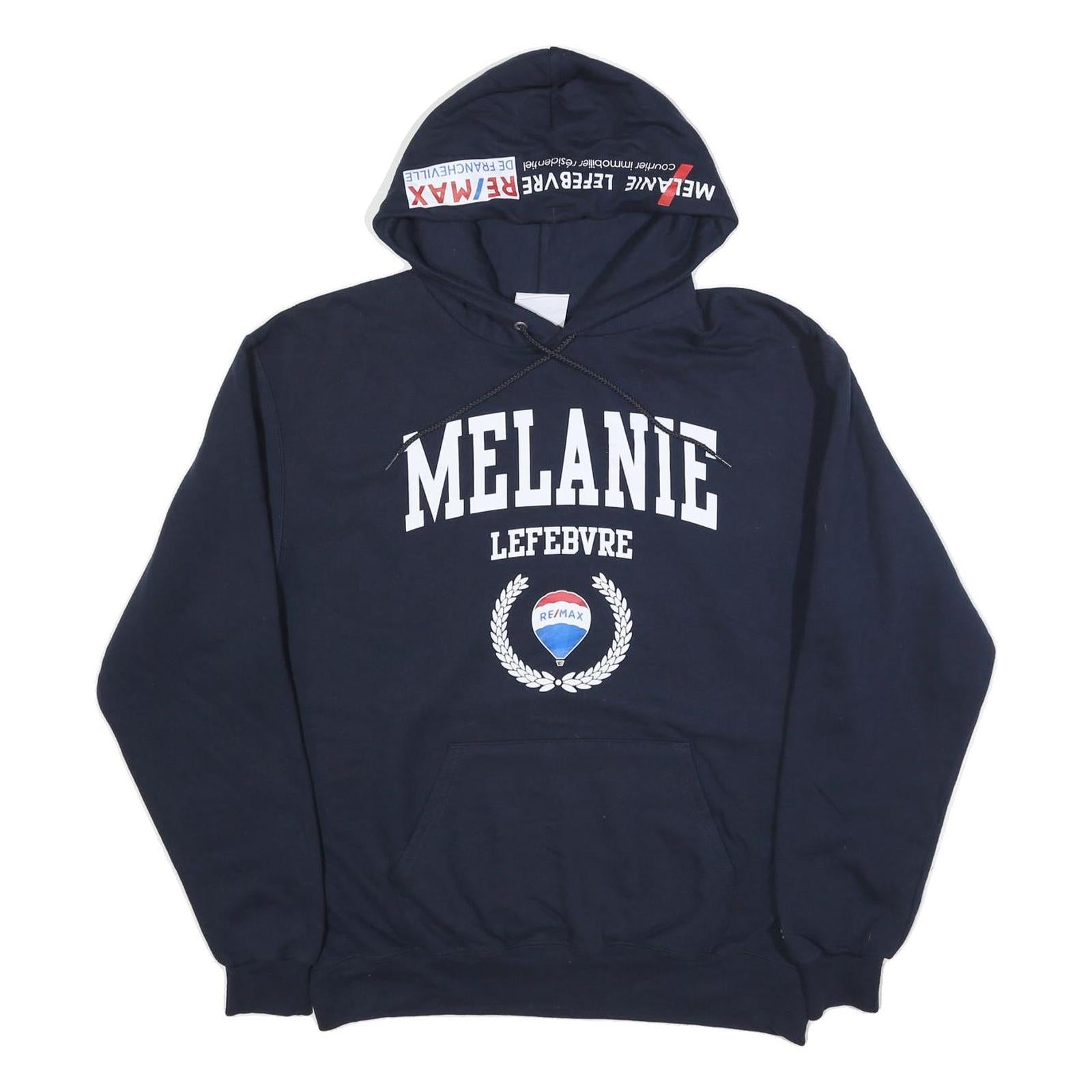 CHAMPION Womens Navy Hoodie M Melanie Lefebvre Cotton Blend Pullover