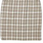 Womens Beige & White Checked Wool Pencil Midi Skirt M Classic Office Wear