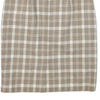 Womens Beige & White Checked Wool Pencil Midi Skirt M Classic Office Wear