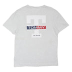 TOMMY JEANS Mens Grey Graphic T-Shirt XL Short Sleeve Crew Neck Cotton Blend