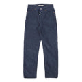 LEVI'S Womens Navy Cotton Blend Regular Fit Straight Trousers W24 L25 Button