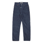 LEVI'S Womens Navy Cotton Blend Regular Fit Straight Trousers W24 L25 Button