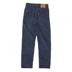 LEVI'S Womens Navy Cotton Blend Regular Fit Straight Trousers W24 L25 Button