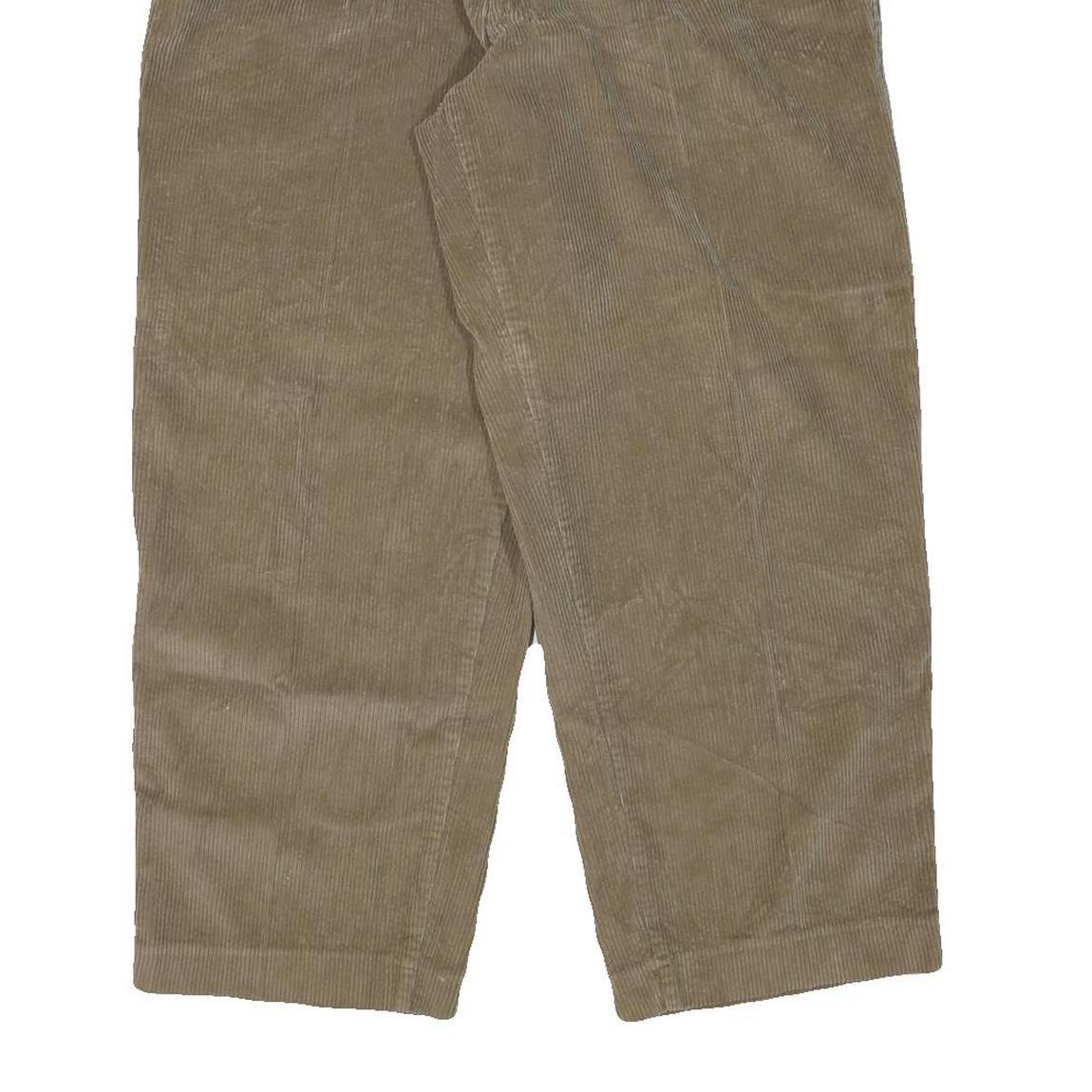 CLAIBORNE Mens Cotton Blend Beige Relaxed Straight Trousers W34 L27 Casual