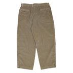 CLAIBORNE Mens Cotton Blend Beige Relaxed Straight Trousers W34 L27 Casual