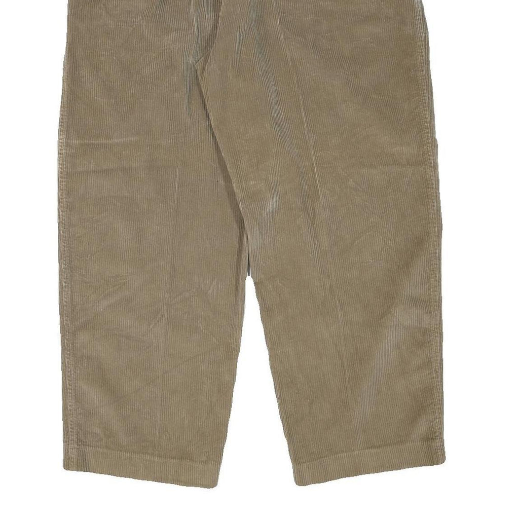 CLAIBORNE Mens Cotton Blend Beige Relaxed Straight Trousers W34 L27 Casual