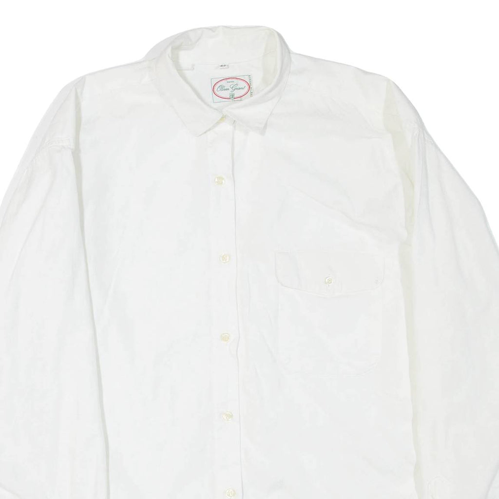 OLIVER GRANT Womens Shirt White Collared Long Sleeve M