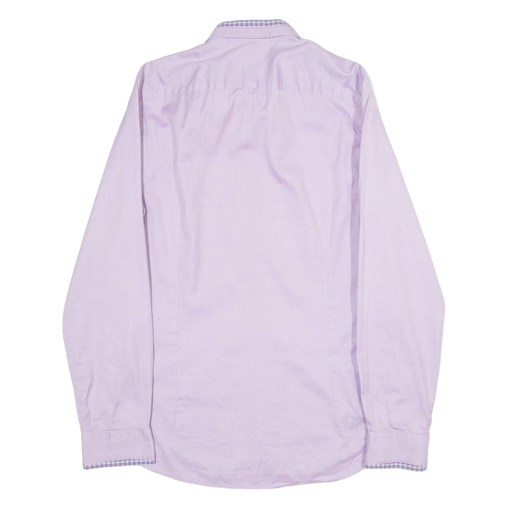 TED BAKER Mens Plain Shirt Purple Long Sleeve M