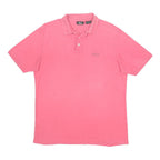 FILA Mens Pink Short Sleeve Plain L Polo Shirt Cotton Casual Summer