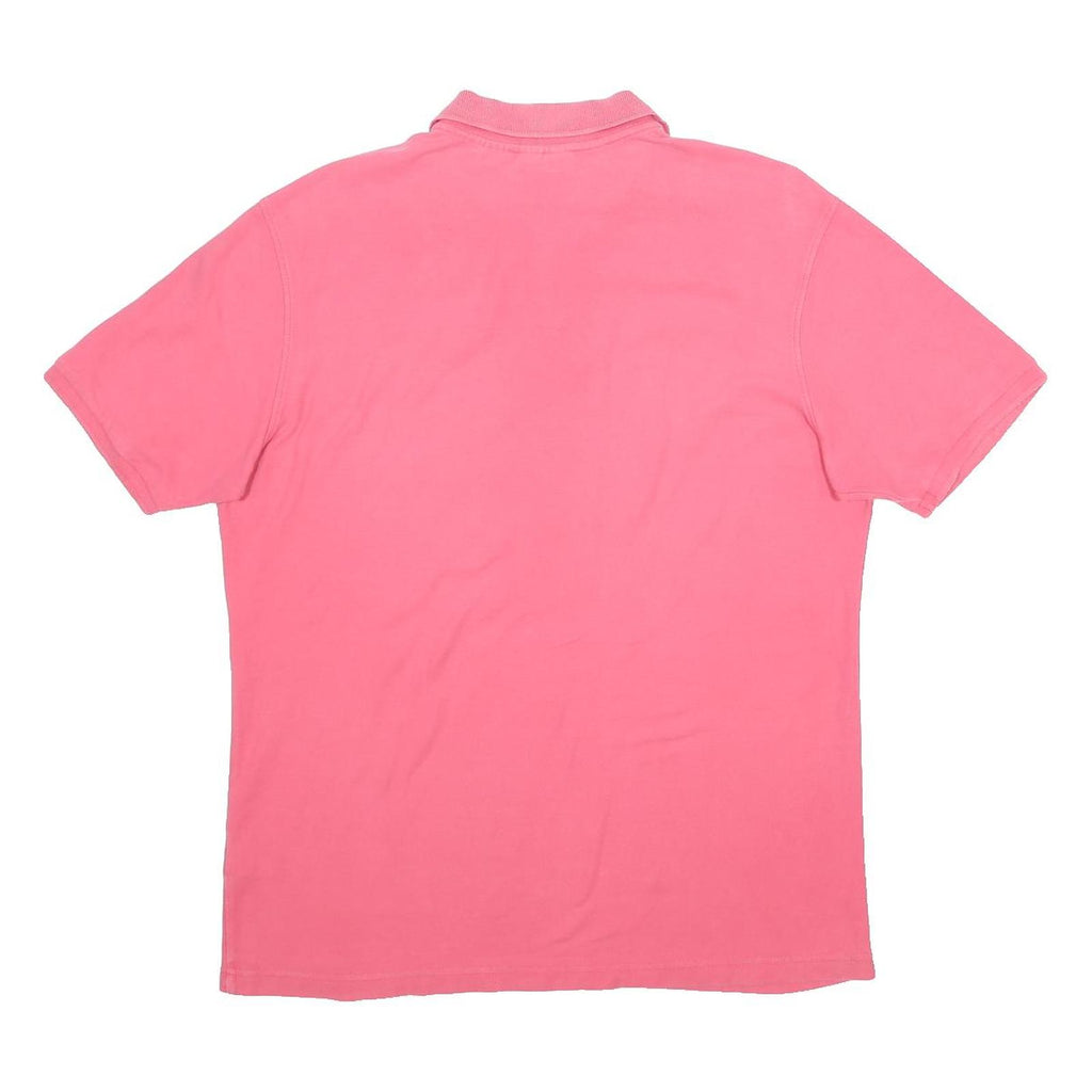 FILA Mens Pink Short Sleeve Plain L Polo Shirt Cotton Casual Summer