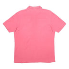 FILA Mens Pink Short Sleeve Plain L Polo Shirt Cotton Casual Summer