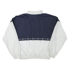 CUCCINI Mens Navy & White Sports Jacket L Polyester Blend Zip Grid Pattern