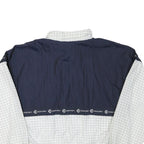 CUCCINI Mens Navy & White Sports Jacket L Polyester Blend Zip Grid Pattern