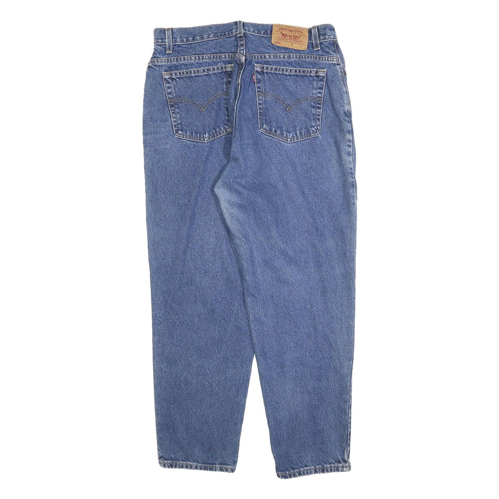 LEVI'S 550 Tapered Womens Jeans Blue Denim Relaxed Fit W34 L29 Classic Cotton