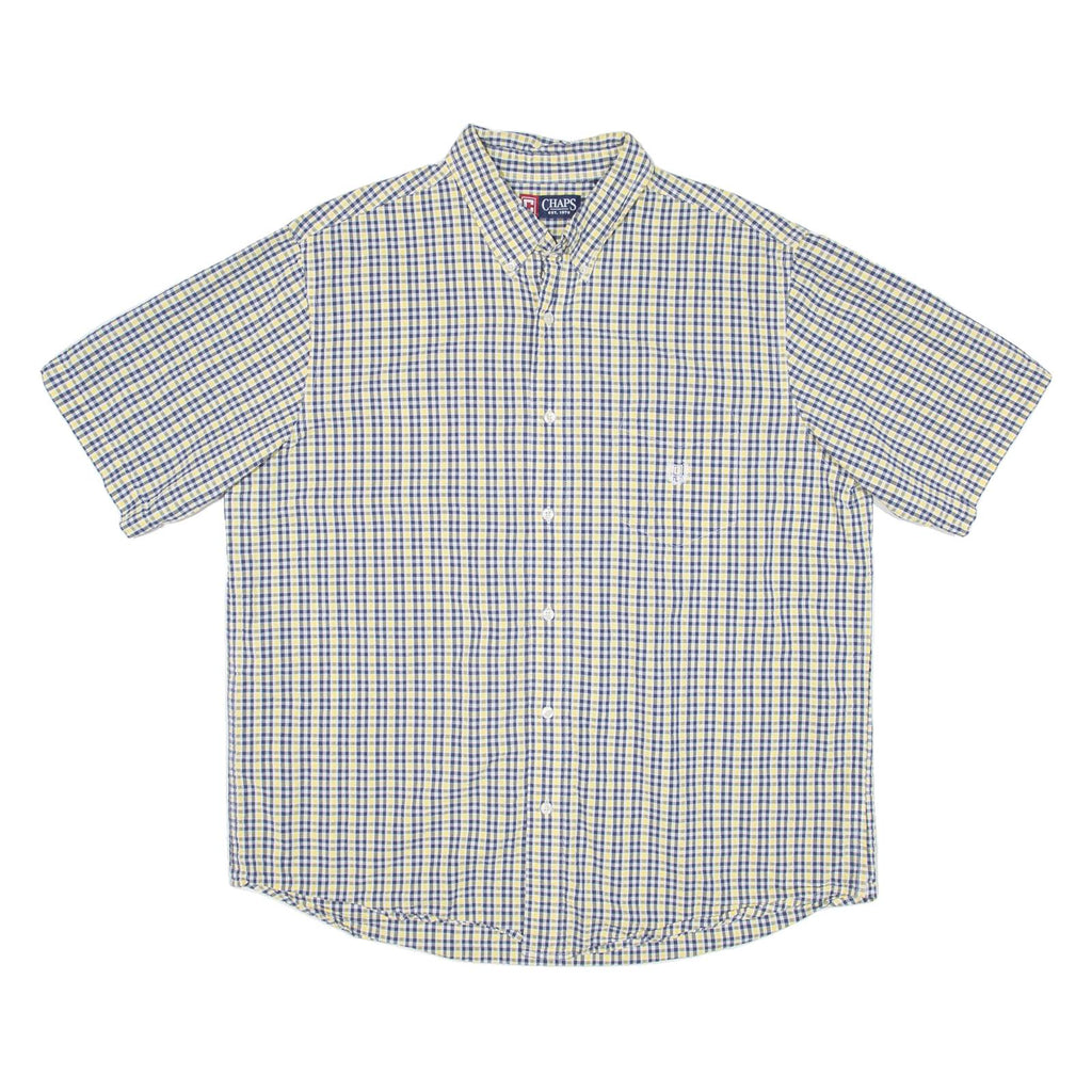 CHAPS Mens Shirt Yellow Check XL