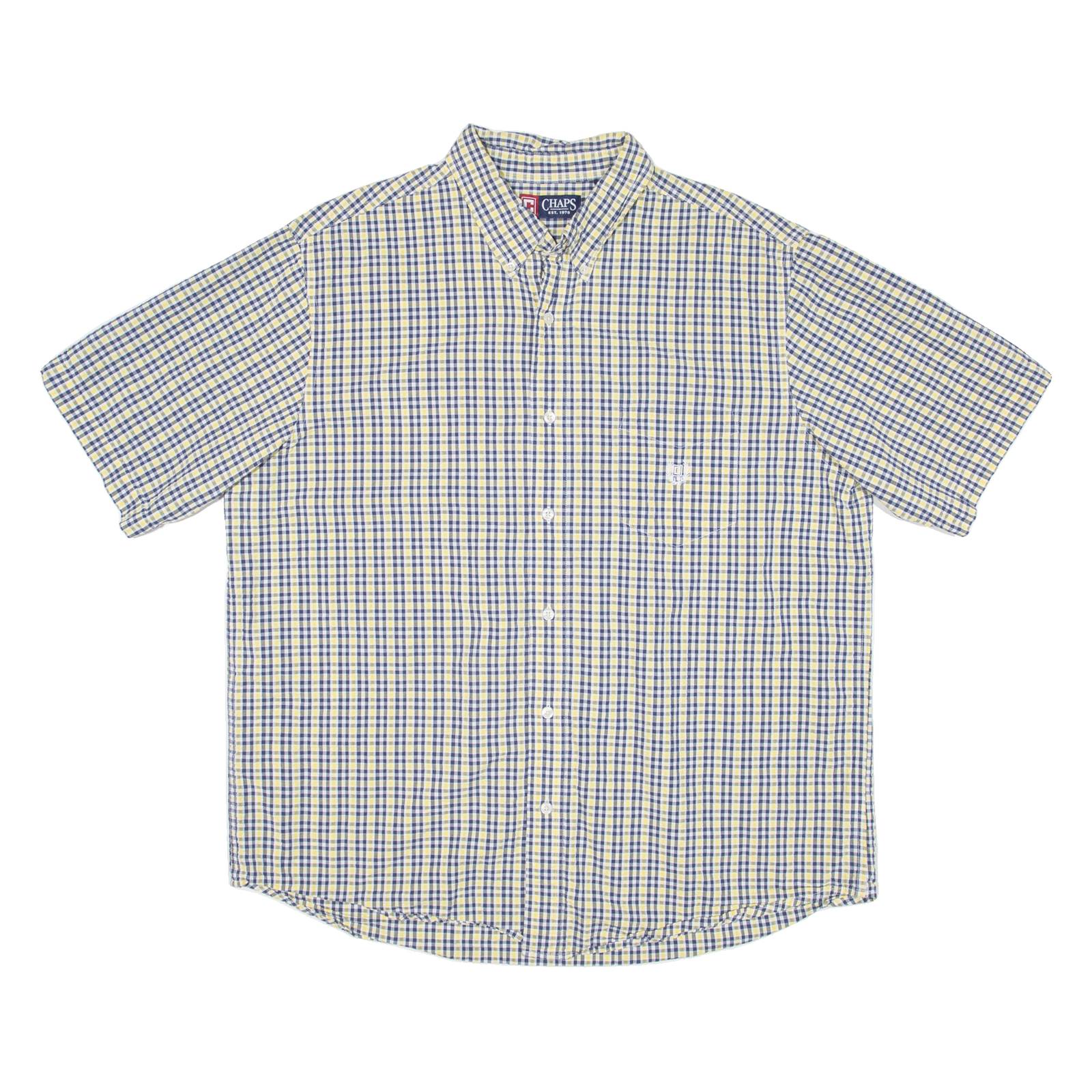 CHAPS Mens Shirt Yellow Check XL