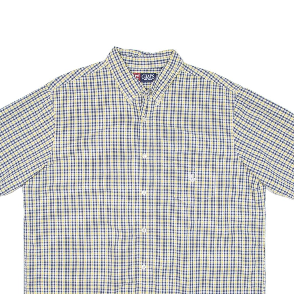 CHAPS Mens Shirt Yellow Check XL