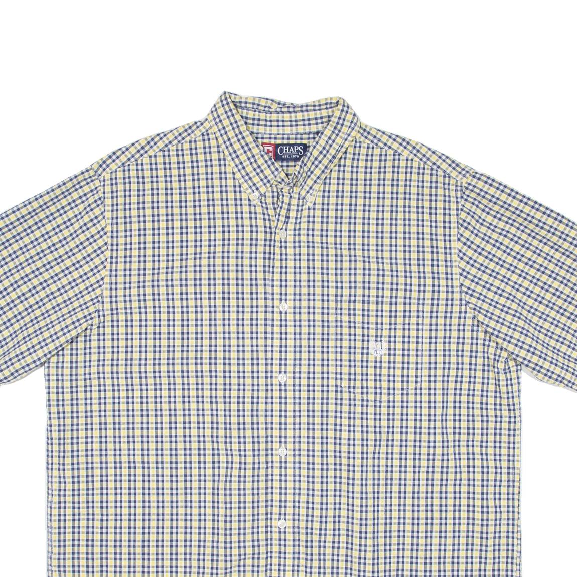 CHAPS Mens Shirt Yellow Check XL