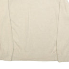 TOMMY HILFIGER Mens Beige Crew Neck Plain Cotton Jumper L Lightweight Casual