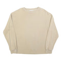 MANGO Womens Beige Crew Neck S Cotton Blend Pullover Sweatshirt Casual