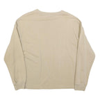 MANGO Womens Beige Crew Neck S Cotton Blend Pullover Sweatshirt Casual