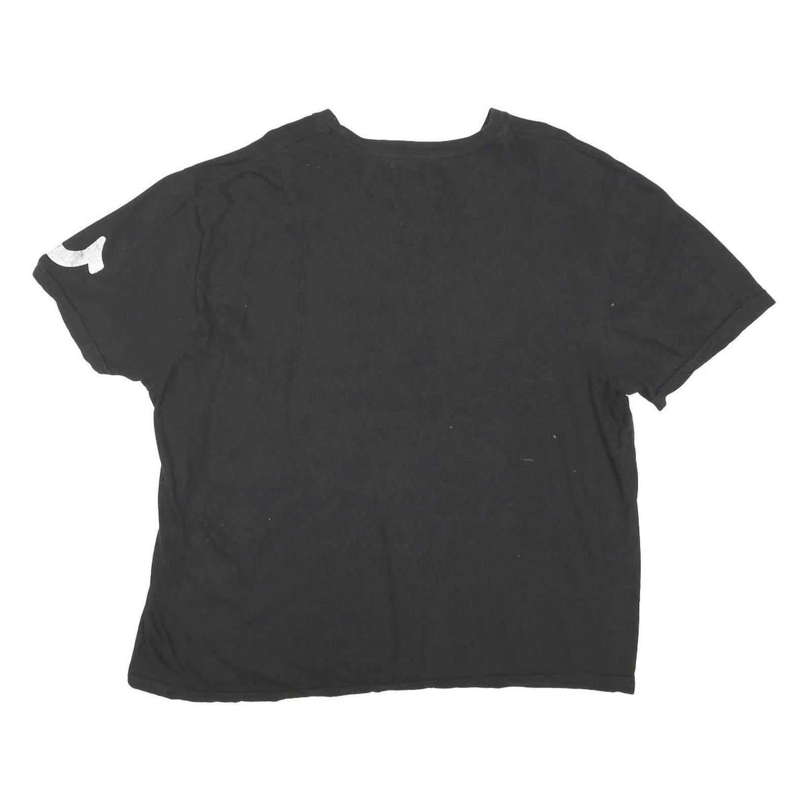 TRUE RELIGION Mens Black Graphic T-Shirt XL Short Sleeve Crew Neck Cotton Blend