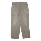 CARHARTT Mens Cotton Blend Beige Regular Fit Straight Trousers W36 L32 Workwear