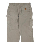 CARHARTT Mens Cotton Blend Beige Regular Fit Straight Trousers W36 L32 Workwear