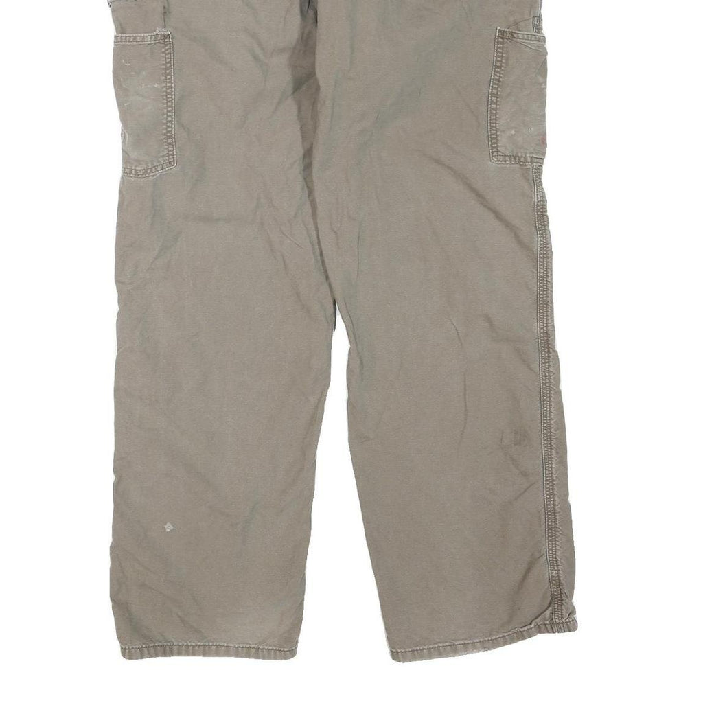 CARHARTT Mens Cotton Blend Beige Regular Fit Straight Trousers W36 L32 Workwear