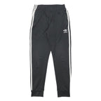 ADIDAS Mens Joggers Black & White Slim Tapered S W25 L26 Classic Three Stripe