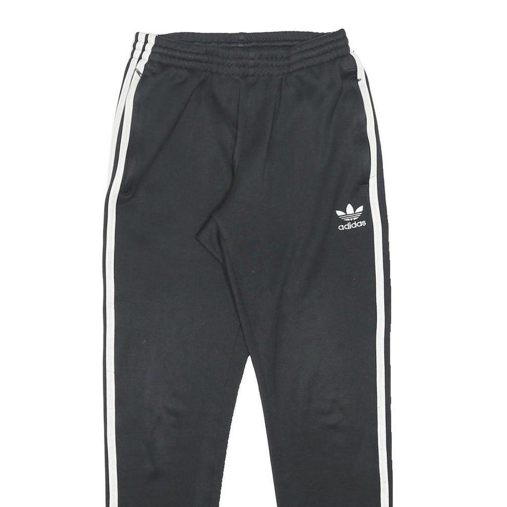 ADIDAS Mens Joggers Black & White Slim Tapered S W25 L26 Classic Three Stripe