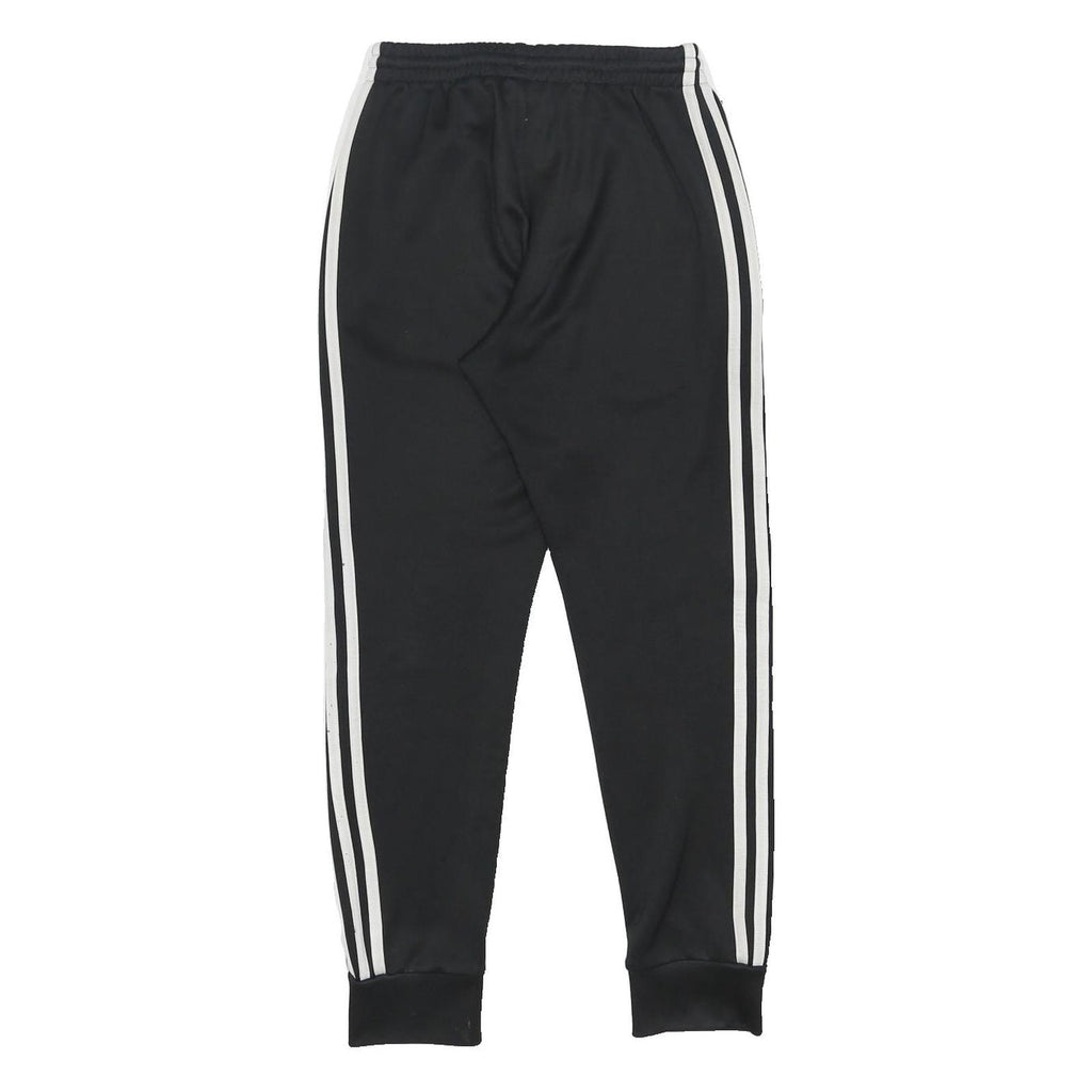 ADIDAS Mens Joggers Black & White Slim Tapered S W25 L26 Classic Three Stripe