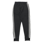 ADIDAS Mens Joggers Black & White Slim Tapered S W25 L26 Classic Three Stripe