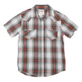 LEVI'S Mens Grey & Orange Check Shirt S Cotton Blend Casual Short Sleeve