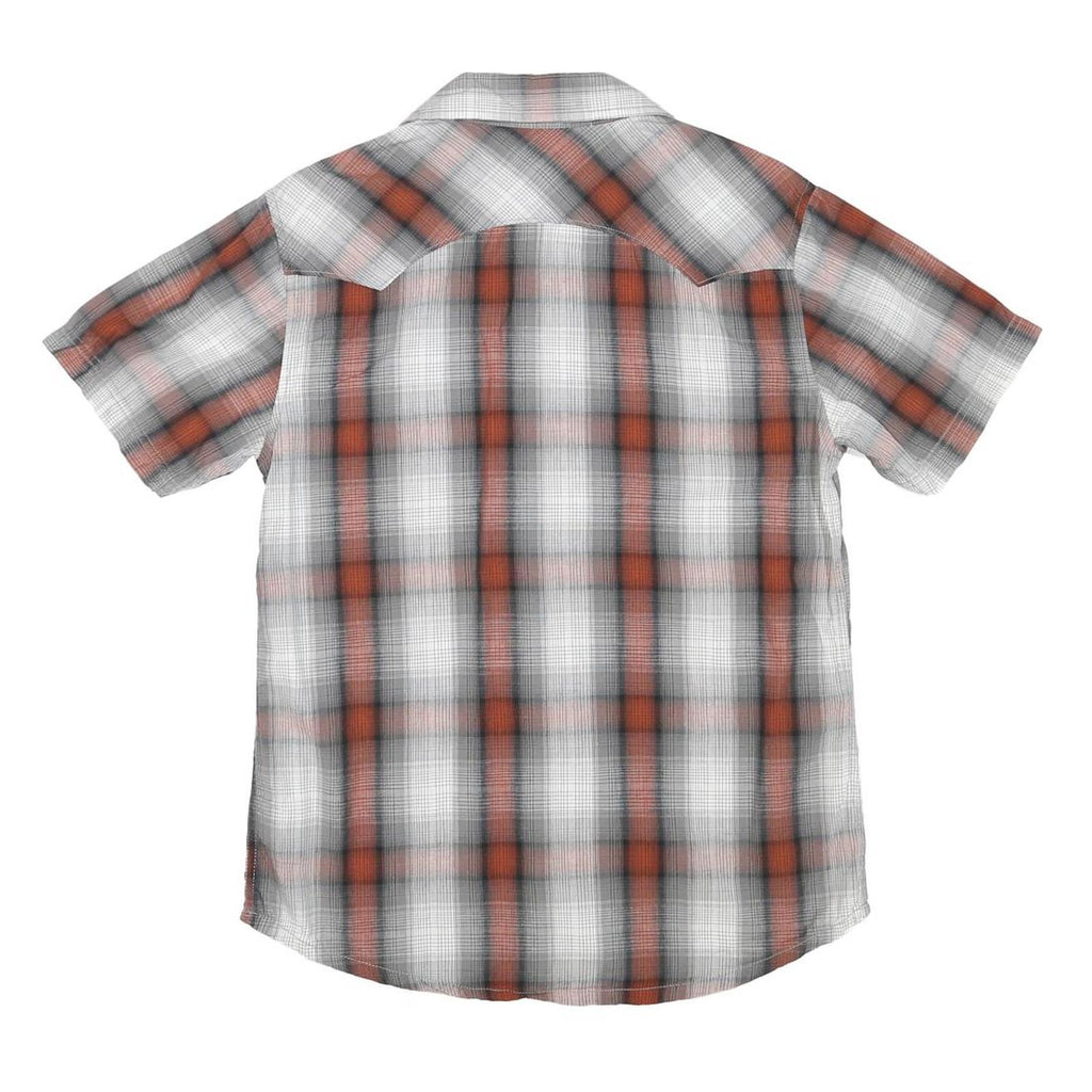 LEVI'S Mens Grey & Orange Check Shirt S Cotton Blend Casual Short Sleeve