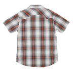 LEVI'S Mens Grey & Orange Check Shirt S Cotton Blend Casual Short Sleeve