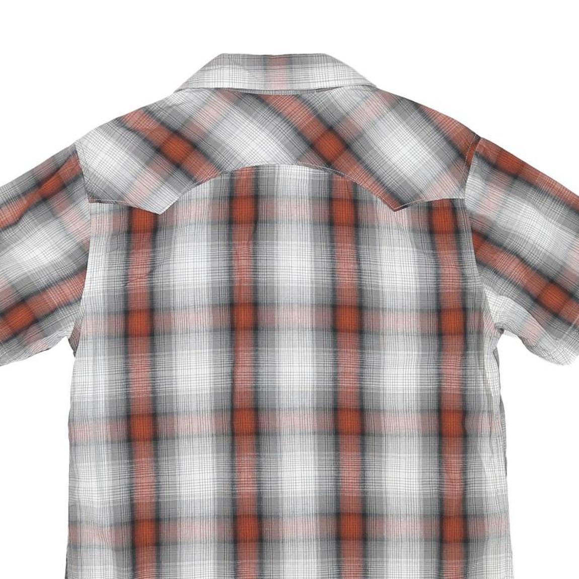 LEVI'S Mens Grey & Orange Check Shirt S Cotton Blend Casual Short Sleeve