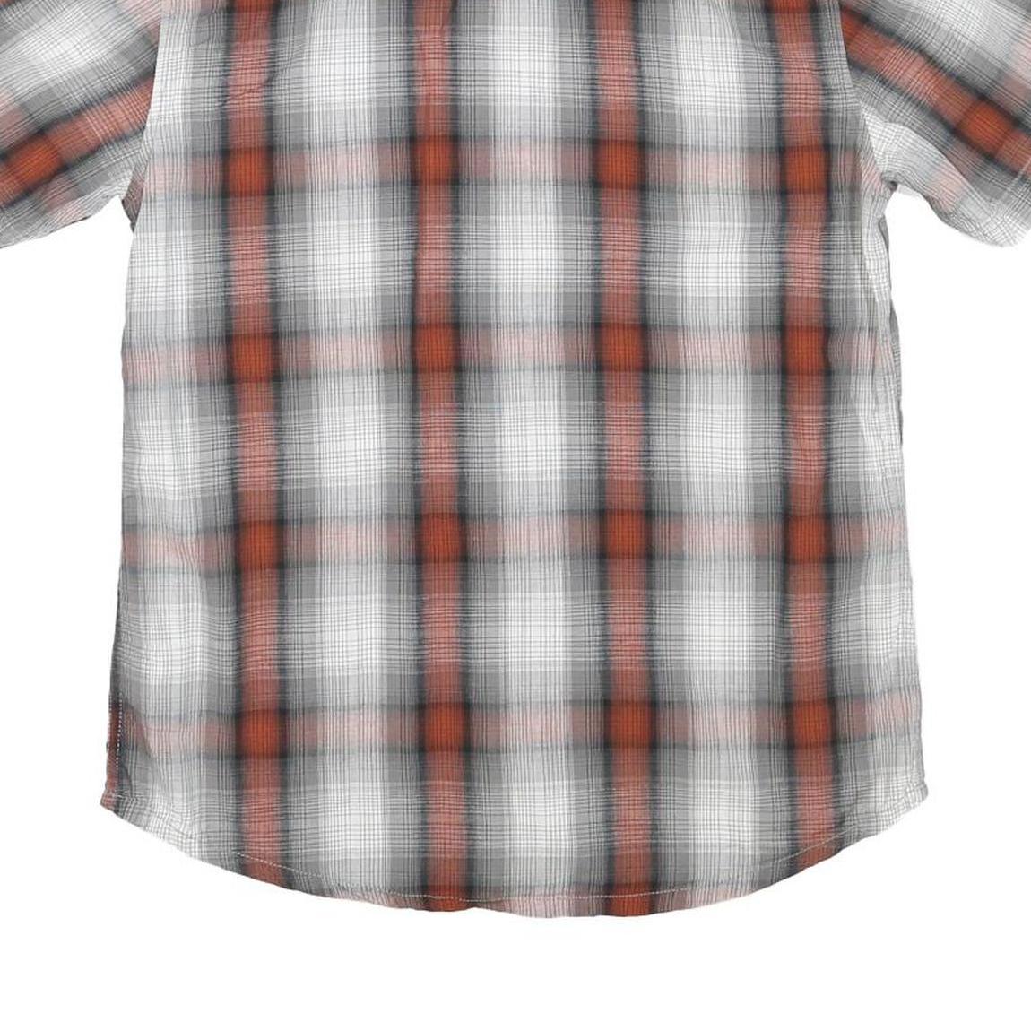 LEVI'S Mens Grey & Orange Check Shirt S Cotton Blend Casual Short Sleeve