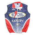 GIORDIANA Mens Blue & Red Cycling Jacket XL Polyester Zip Sleeveless Sports