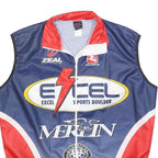 GIORDIANA Mens Blue & Red Cycling Jacket XL Polyester Zip Sleeveless Sports