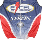 GIORDIANA Mens Blue & Red Cycling Jacket XL Polyester Zip Sleeveless Sports