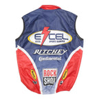 GIORDIANA Mens Blue & Red Cycling Jacket XL Polyester Zip Sleeveless Sports