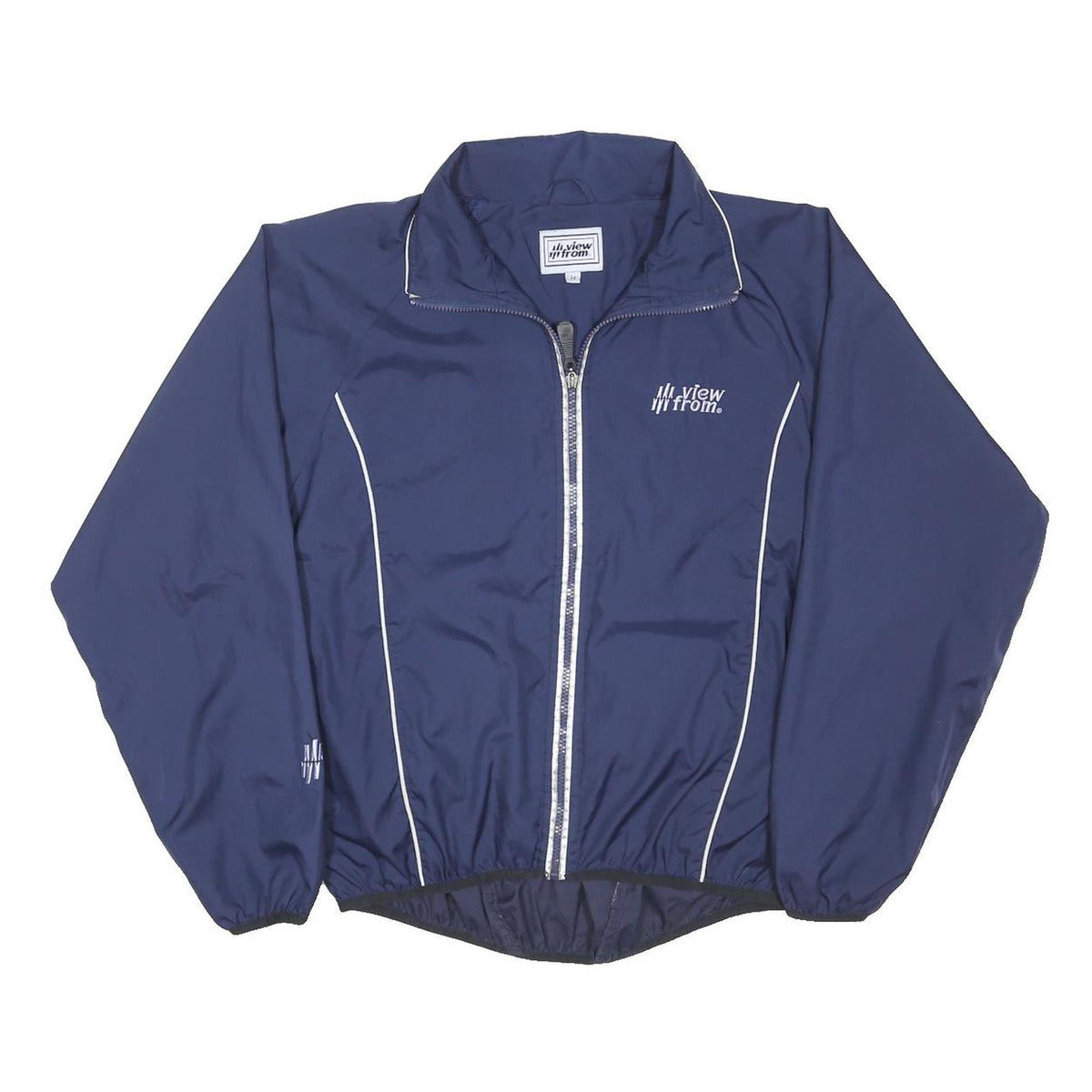 VIEW FROM Mens Navy Blue Track Jacket M Polyester Blend Zip Athletic Sportswear